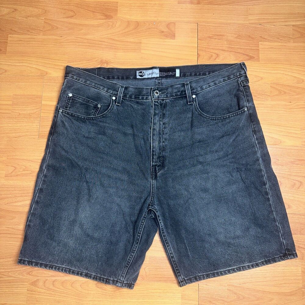 Vintage Levis Jean Shorts Mens Size 42 Silver Tab Loose Fit Baggy Gray Denim